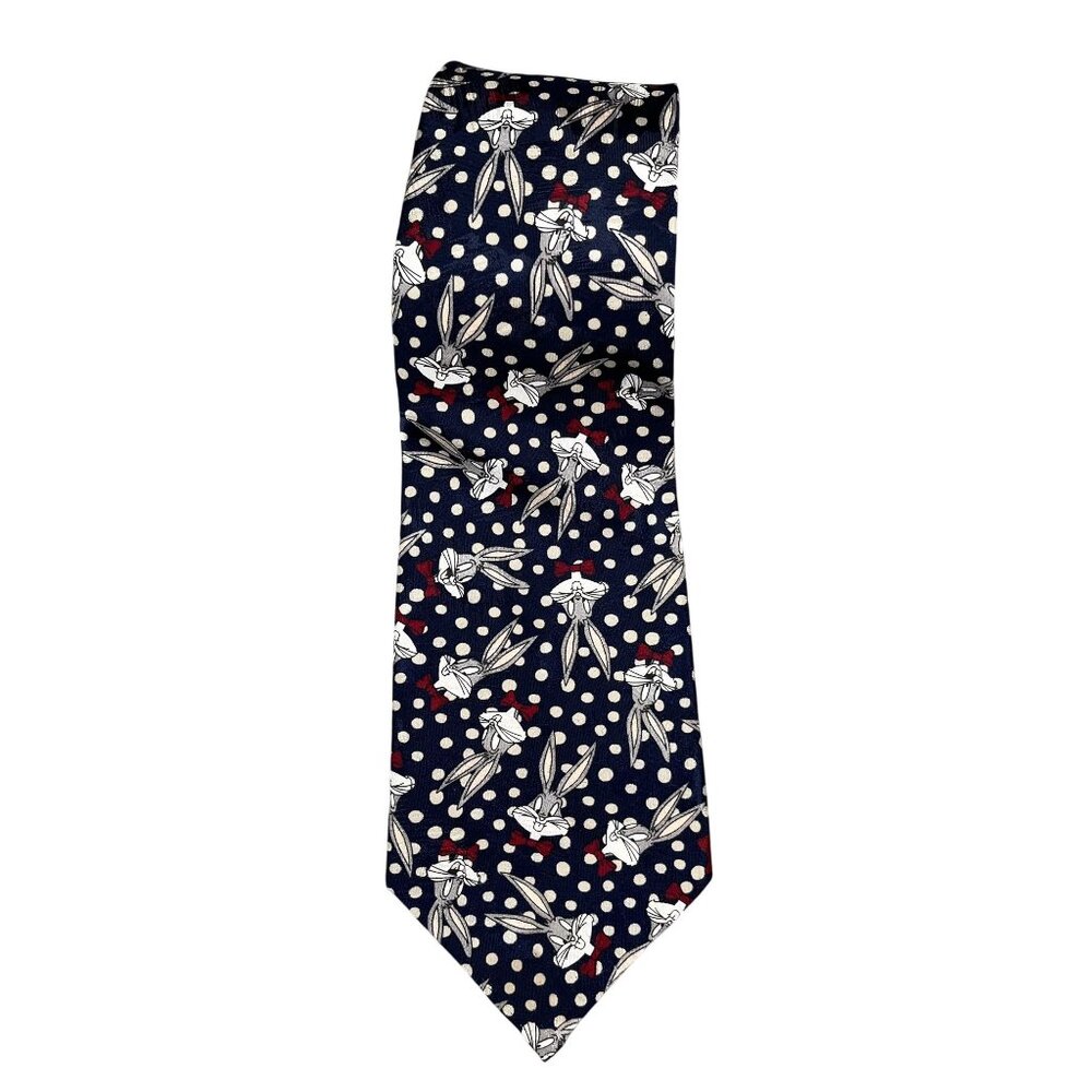 Vintage 1994 Looney Tunes Bugs Bunny Polka Dot Tie - Made‎ in the UK